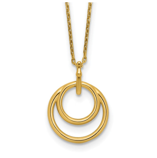 14k Yellow Gold Polished Circle Necklace