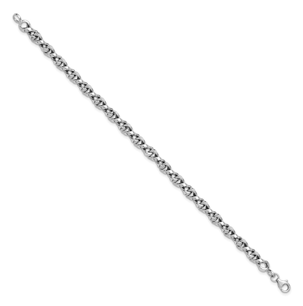 14K White Gold Fancy Twisted Link Bracelet