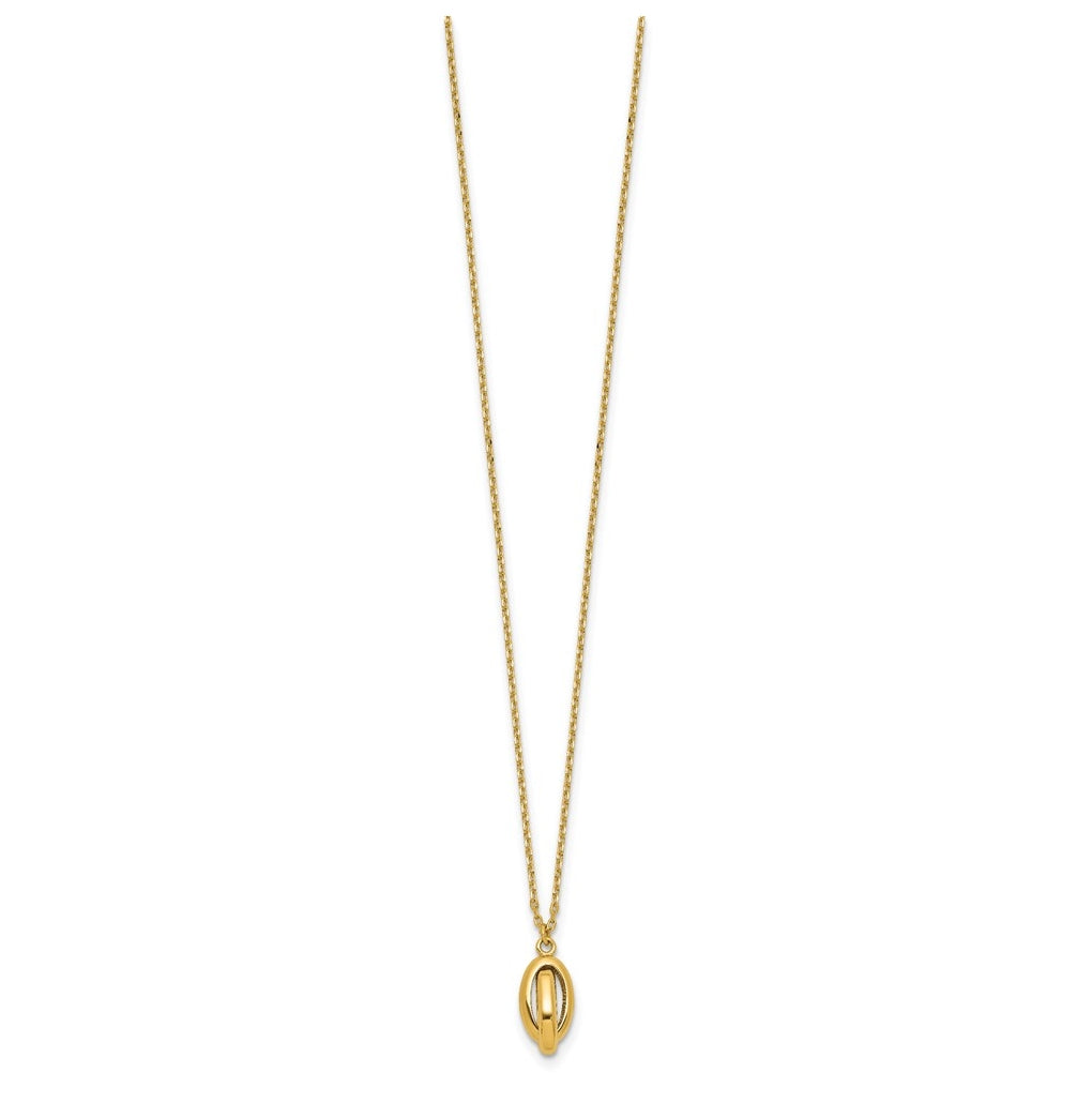 14k Yellow Gold Polished Twisted Oval w/1in ext. Necklace