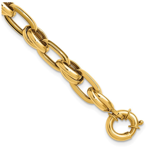 14k Yellow Gold Polished Fancy Link Bracelet