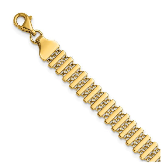 14k Yellow Gold Polished Fancy Link Bracelet
