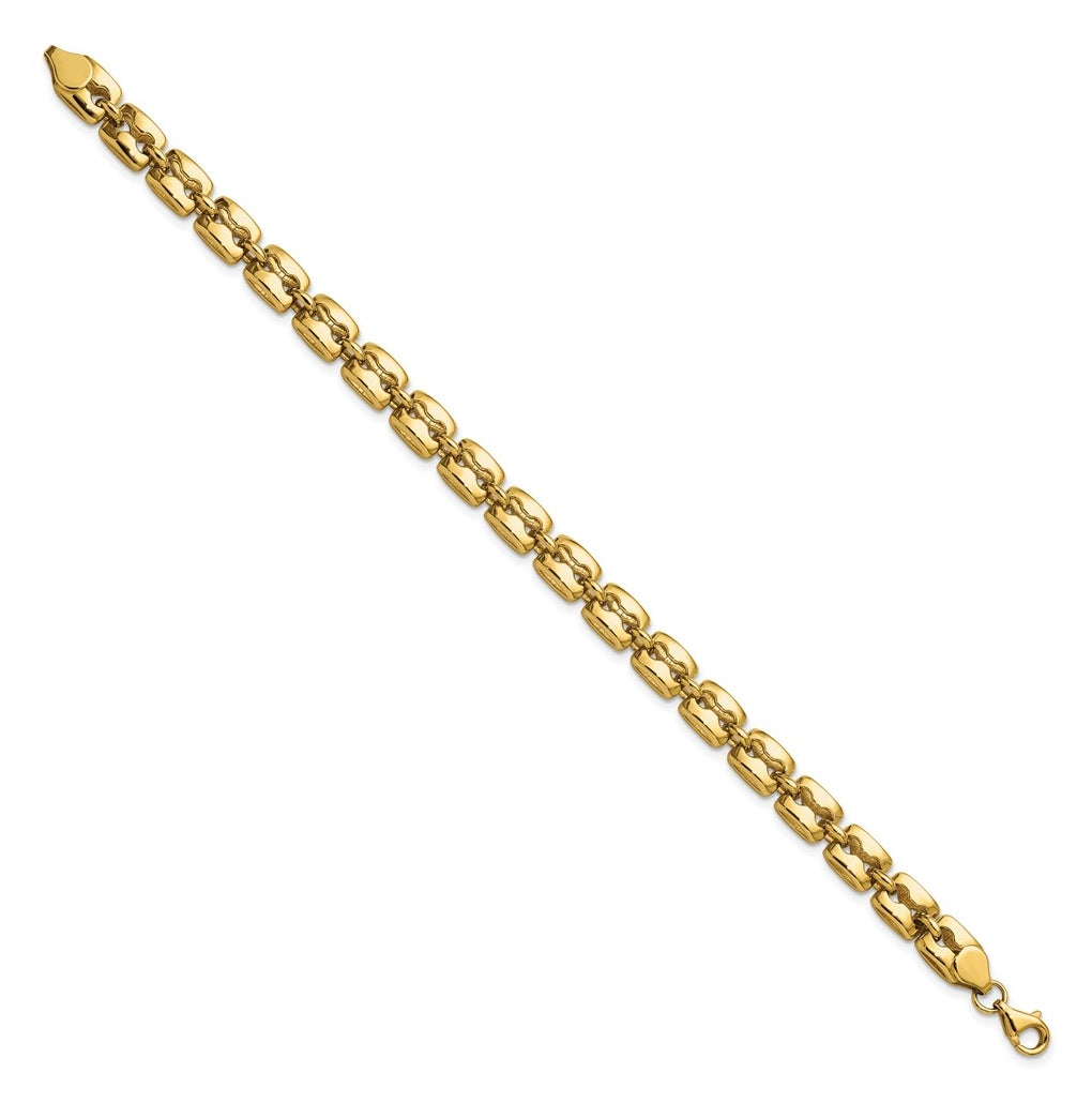 14k Yellow Gold Polished Fancy Link Bracelet