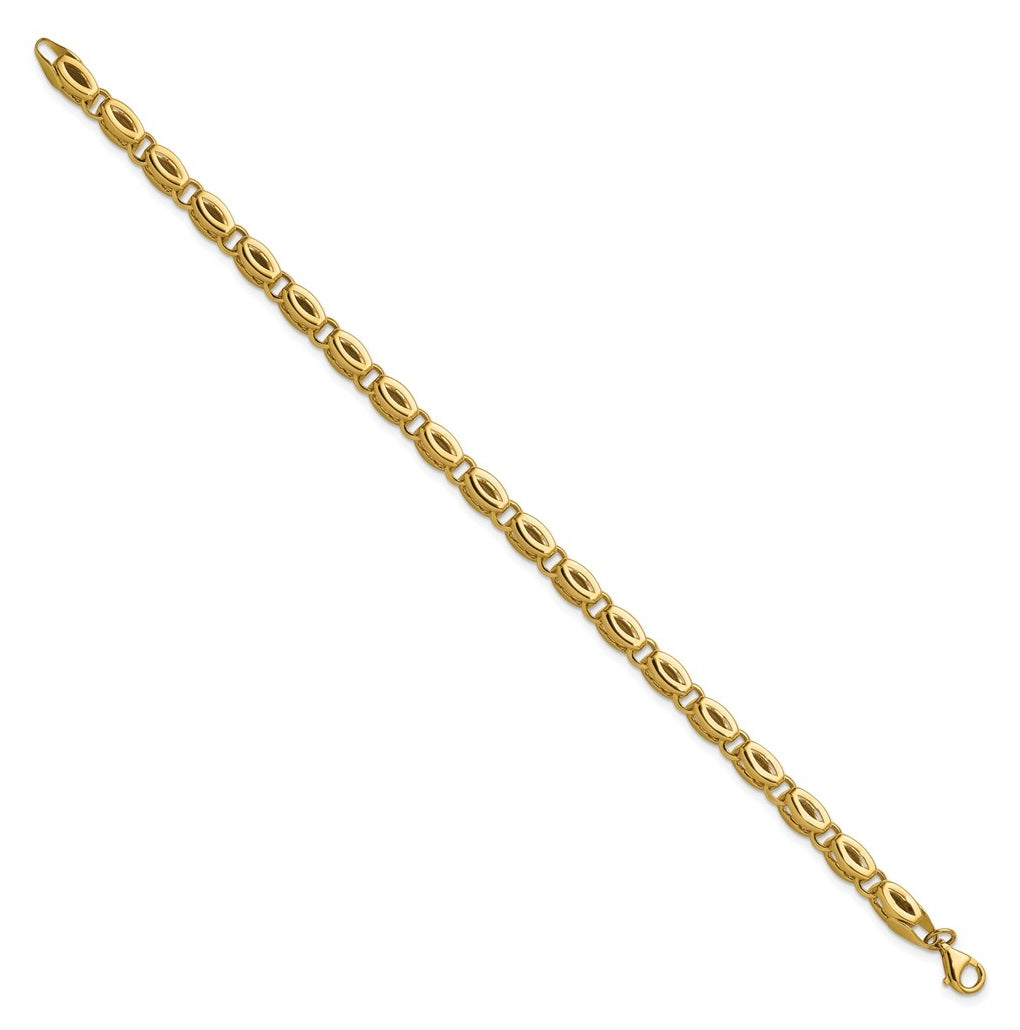 14k Yellow Gold Polished Fancy Link Bracelet