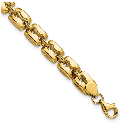 14k Yellow Gold Polished Fancy Link Bracelet