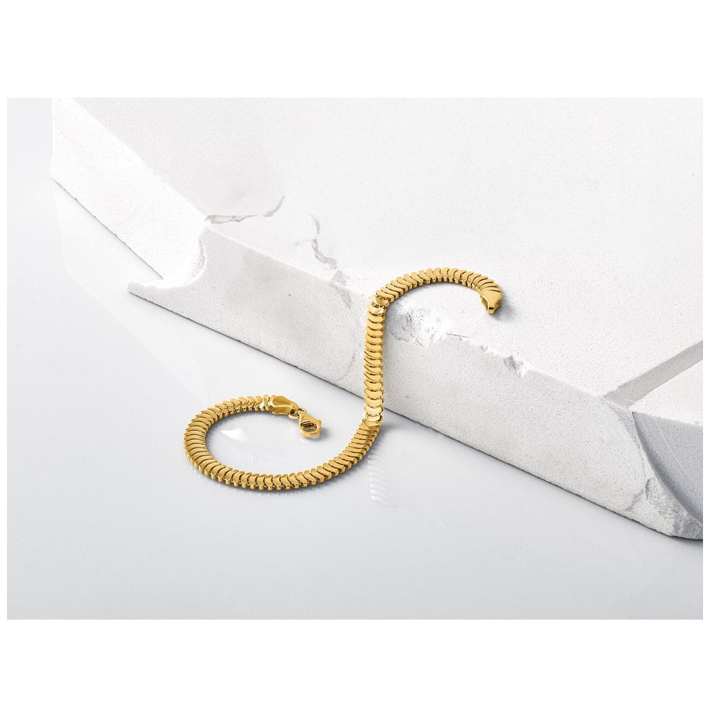 14k Yellow Gold Polished Fancy Link Bracelet