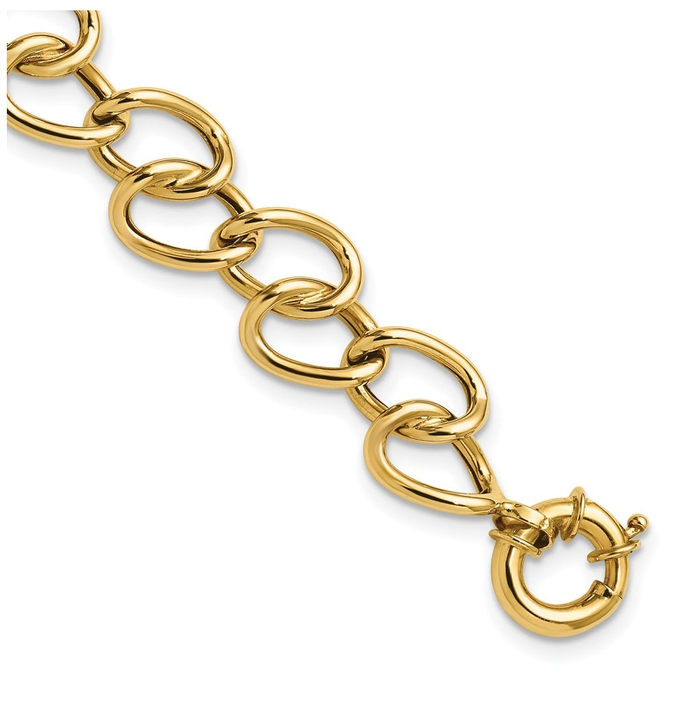 14k Yellow Gold Polished Fancy Link Bracelet
