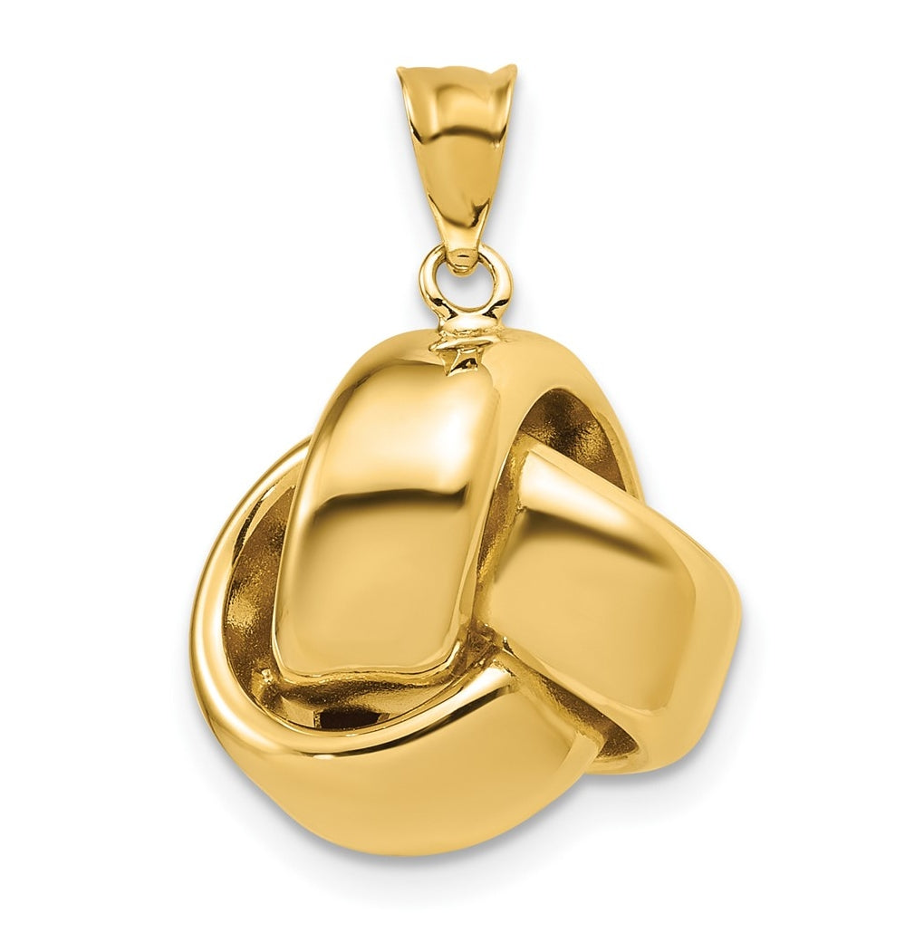 14k Yellow Gold Polished Love Knot Pendant