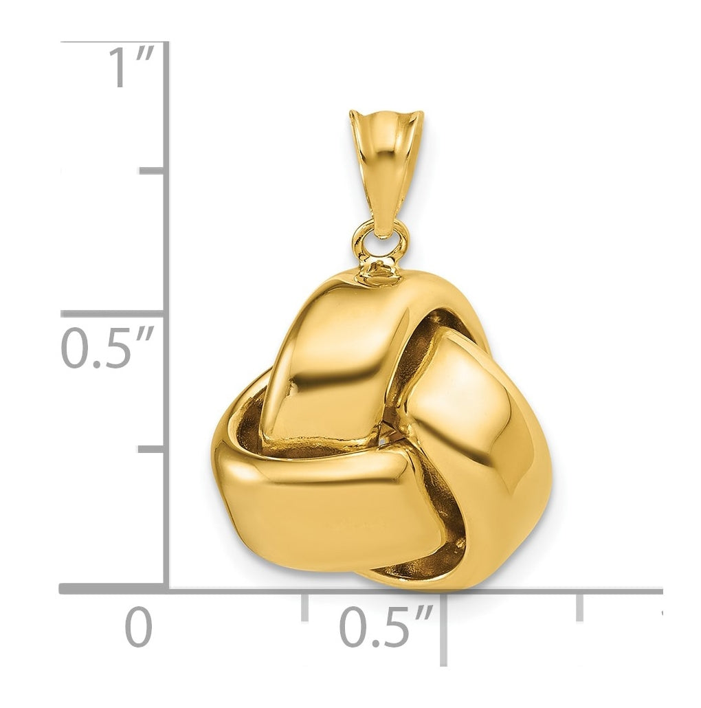 14k Yellow Gold Polished Love Knot Pendant