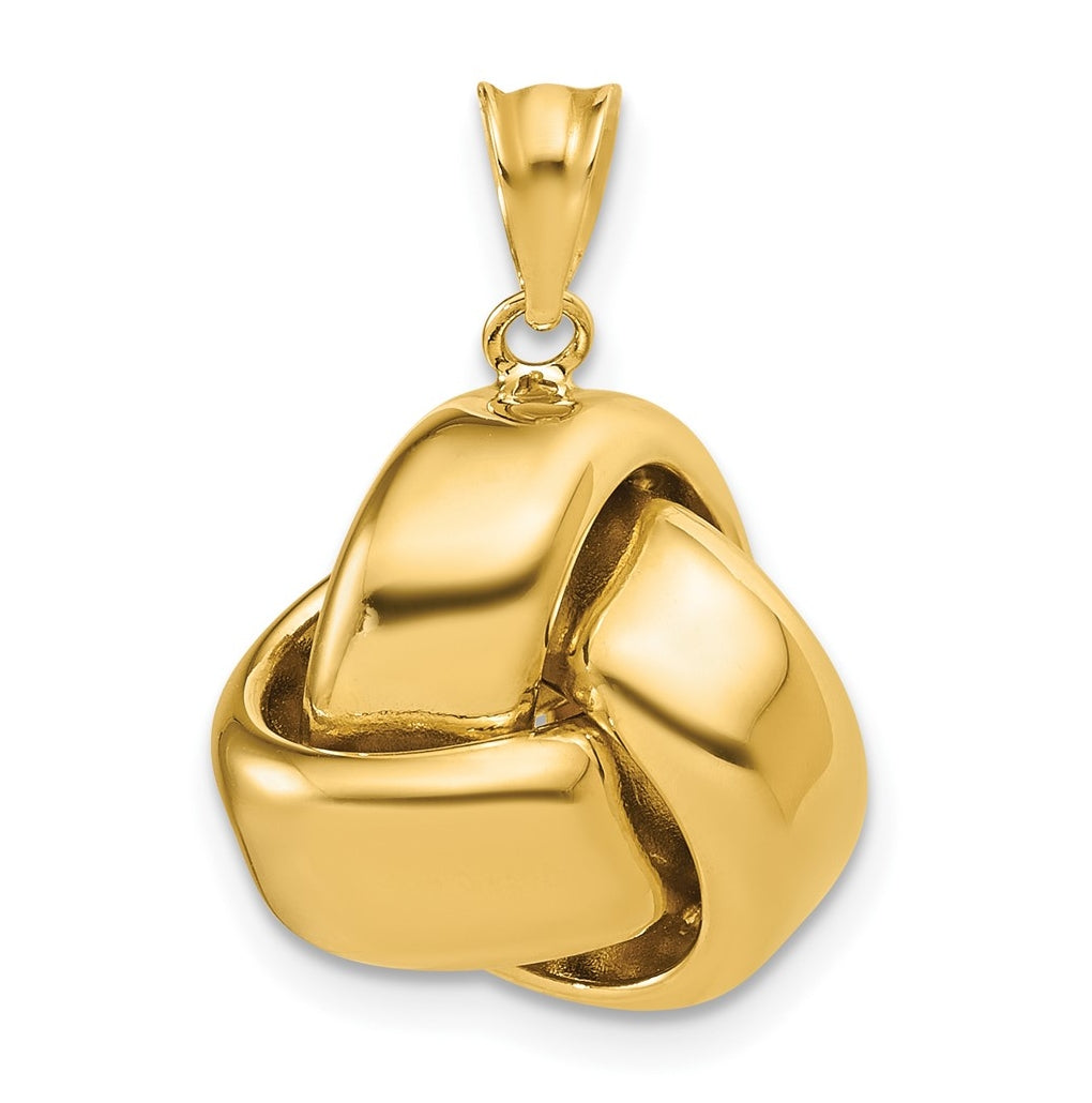 14k Yellow Gold Polished Love Knot Pendant