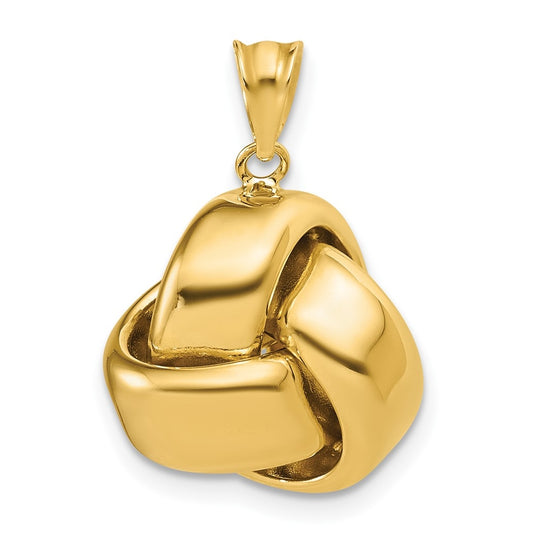 14k Yellow Gold Polished Love Knot Pendant