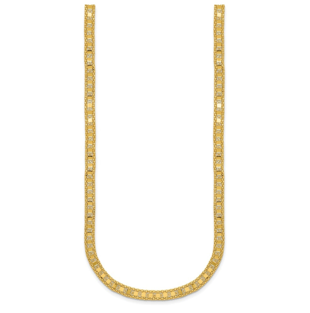 14k Yellow Gold Polished and Textured Fancy Necklace