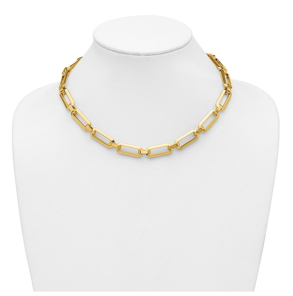 14k Yellow Gold Polished Fancy Link Necklace