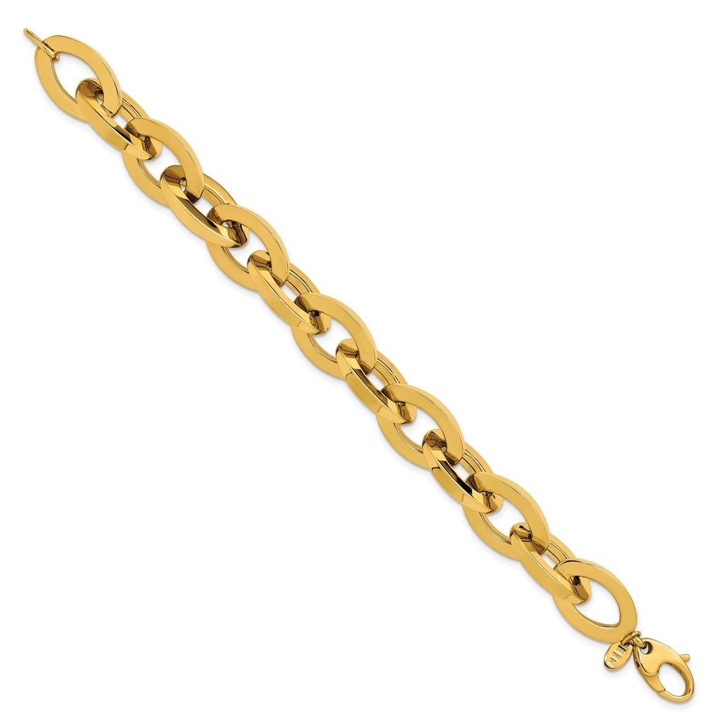 14k Yellow Gold Polished Fancy Link Bracelet