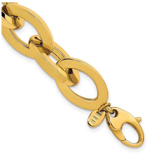 14k Yellow Gold Polished Fancy Link Bracelet