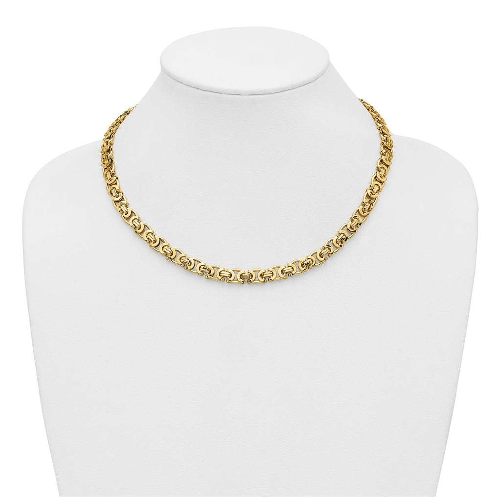 14k Yellow Gold Polished Fancy Link Necklace