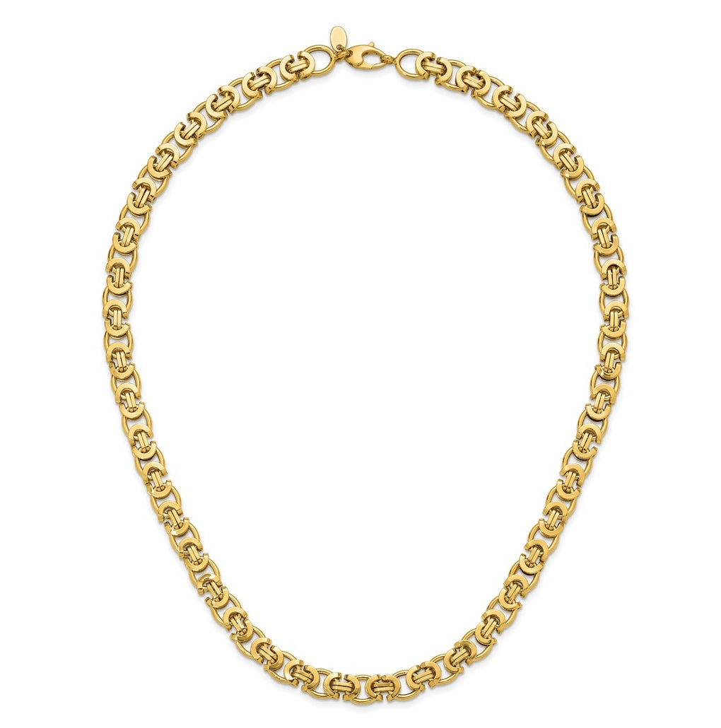 14k Yellow Gold Polished Fancy Link Necklace