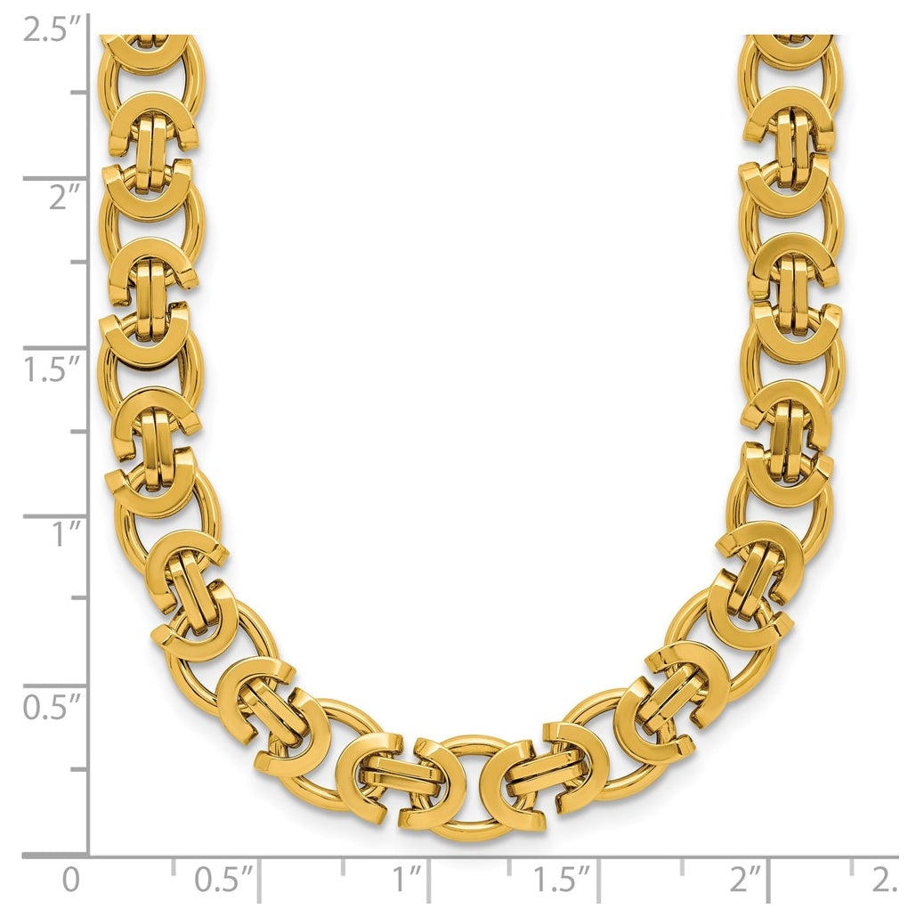 14k Yellow Gold Polished Fancy Link Necklace