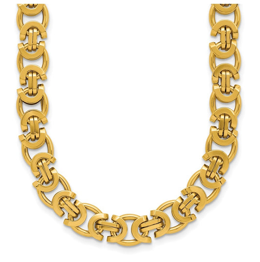 14k Yellow Gold Polished Fancy Link Necklace