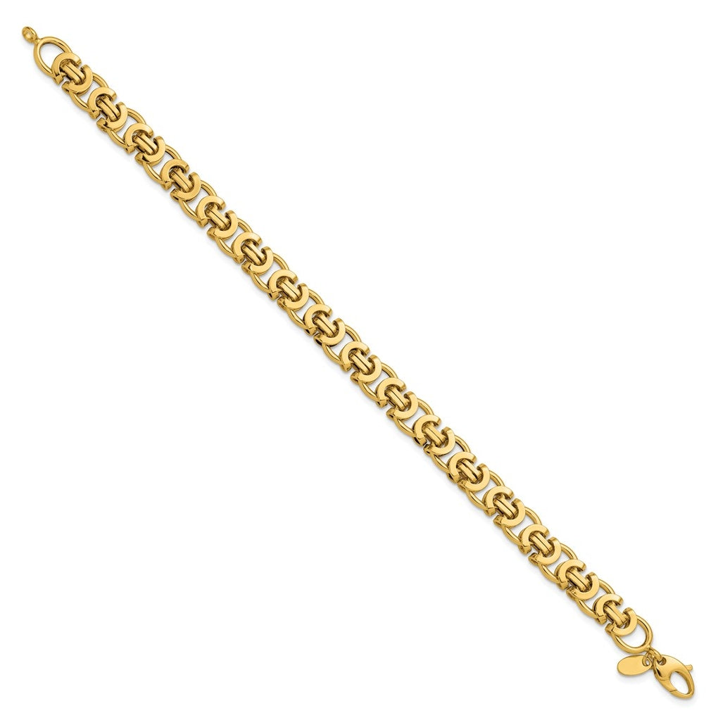 14k Yellow Gold Polished Fancy Link Bracelet