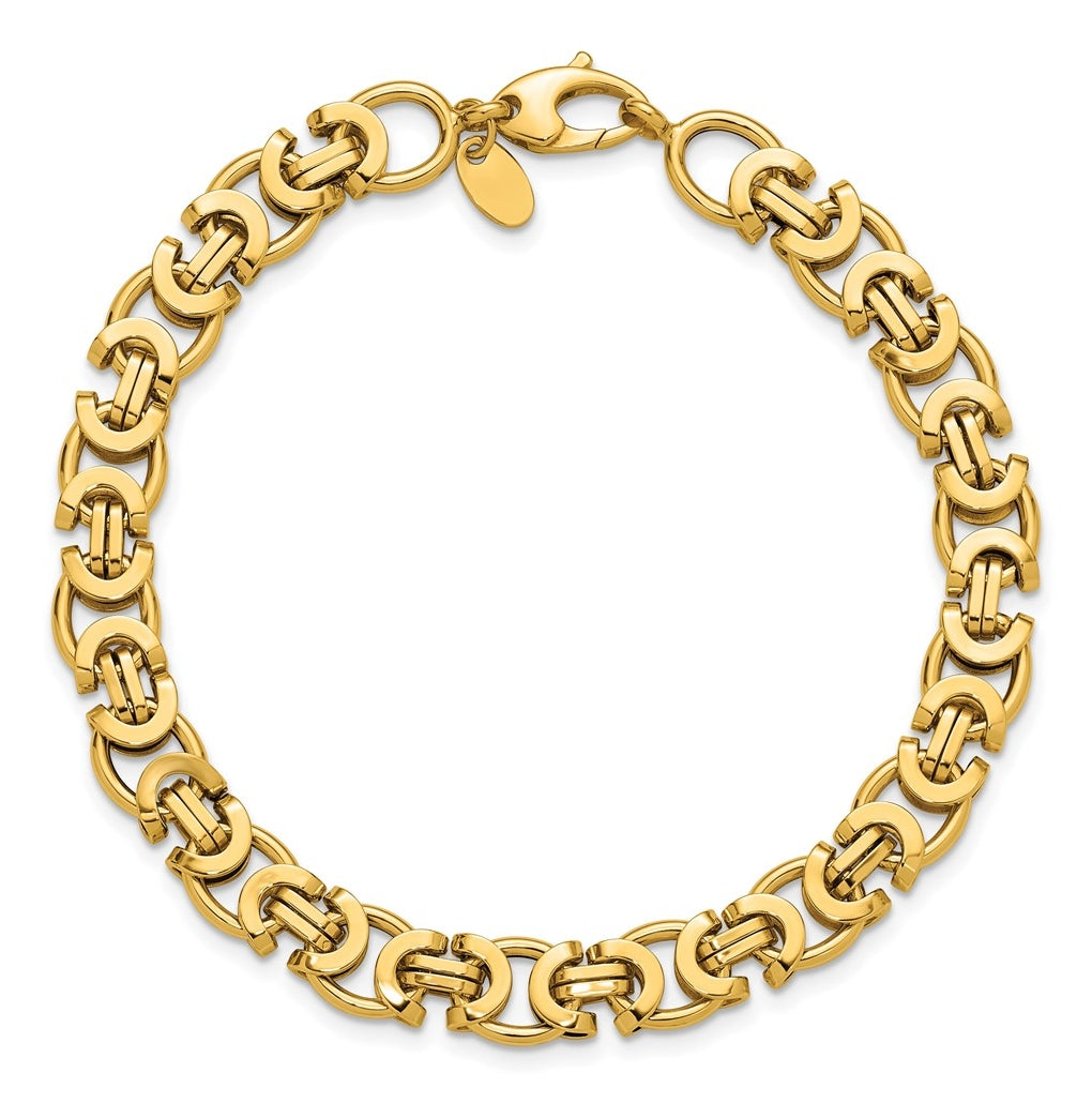 14k Yellow Gold Polished Fancy Link Bracelet