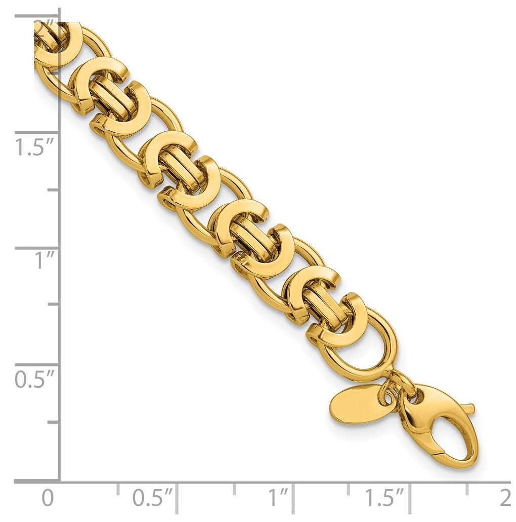 14k Yellow Gold Polished Fancy Link Bracelet