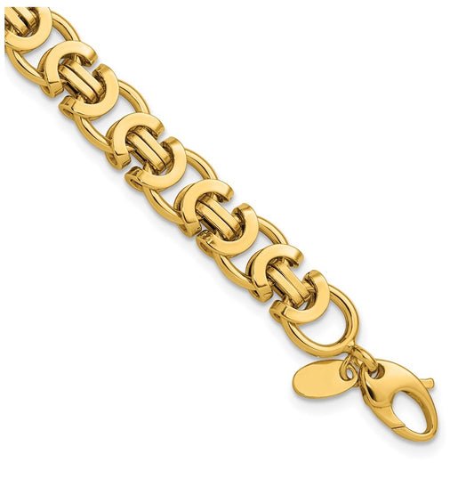 14k Yellow Gold Polished Fancy Link Bracelet