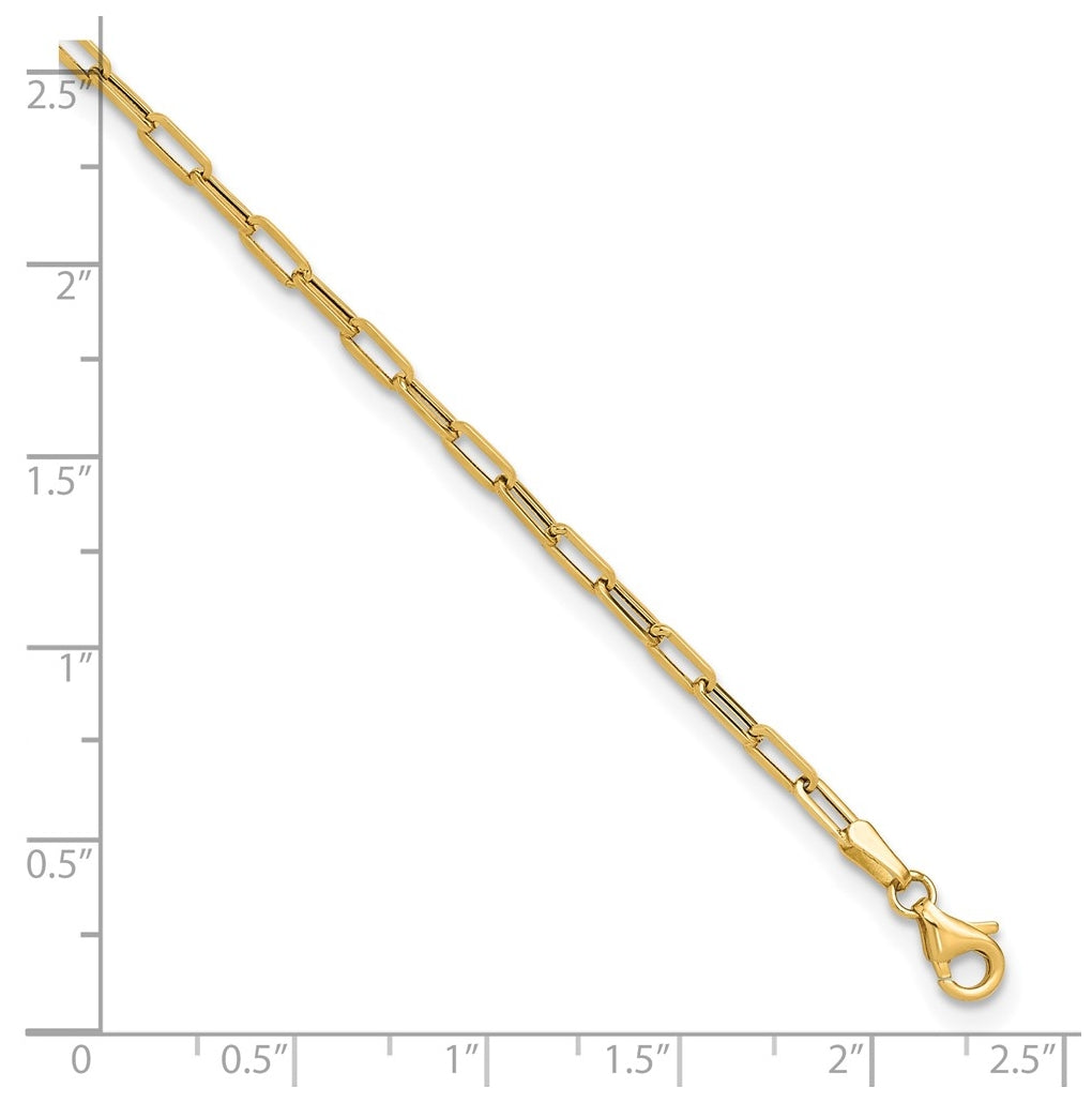 14K Polished Paperclip Anklet