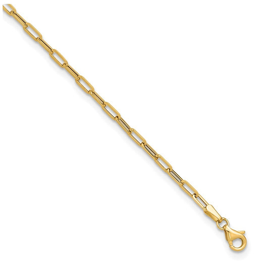 14K Polished Paperclip Anklet