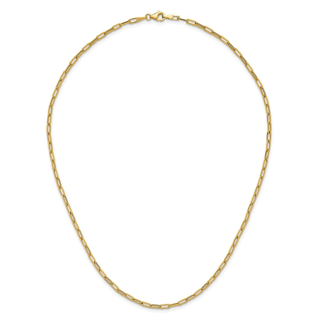 14k Yellow Gold Polished Paperclip Necklace