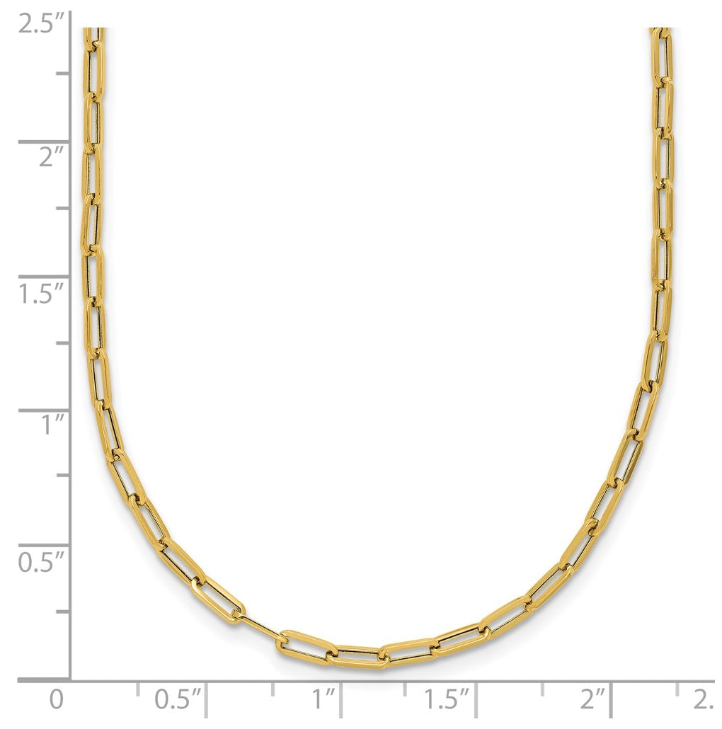 14k Yellow Gold Polished Paperclip Necklace