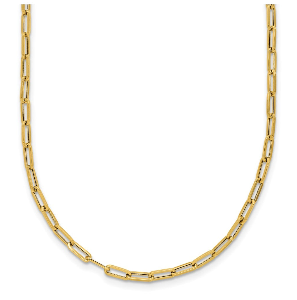 14k Yellow Gold Polished Paperclip Necklace