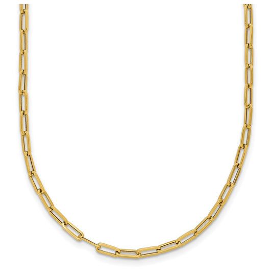 14k Yellow Gold Polished Paperclip Necklace