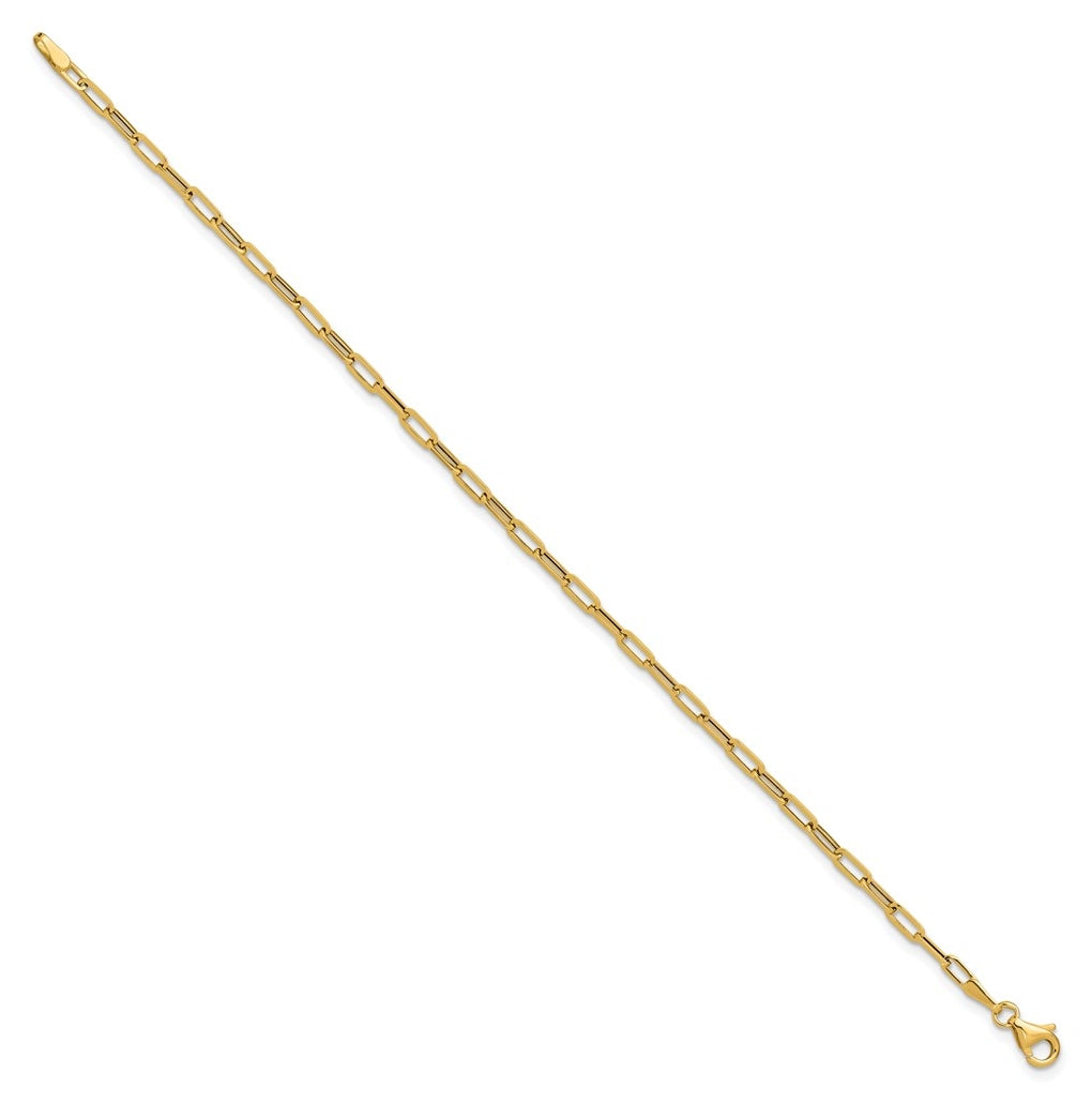14k Yellow Gold Polished Paperclip Bracelet