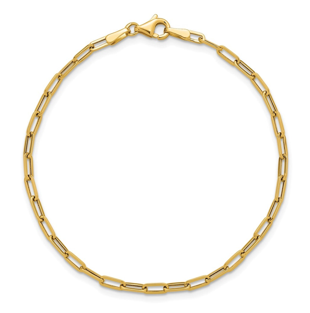 14k Yellow Gold Polished Paperclip Bracelet