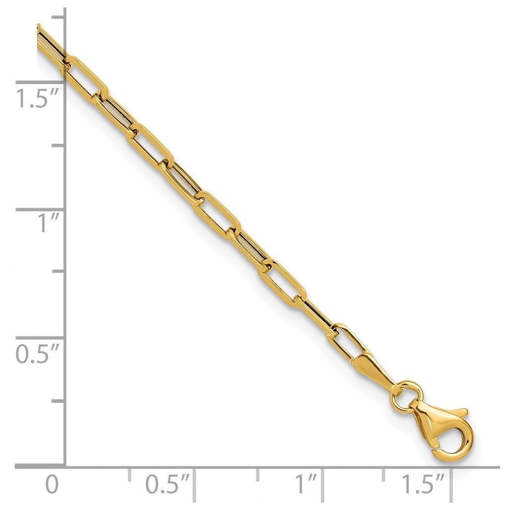 14k Yellow Gold Polished Paperclip Bracelet