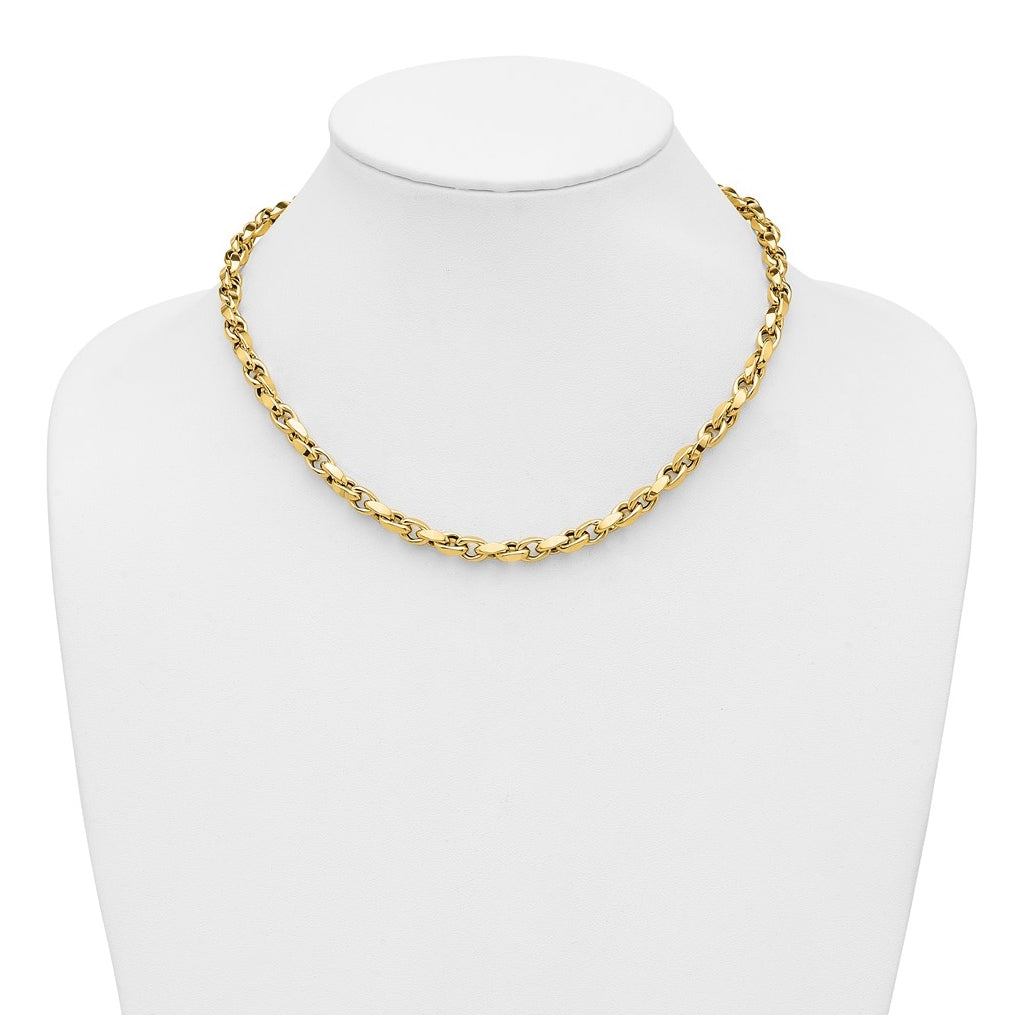14k Yellow Gold Polished Fancy Link Necklace