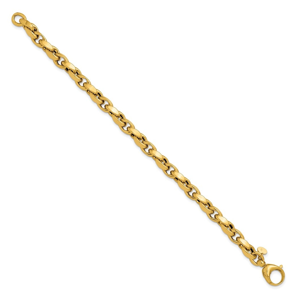 14k Yellow Gold Polished Fancy Link Bracelet