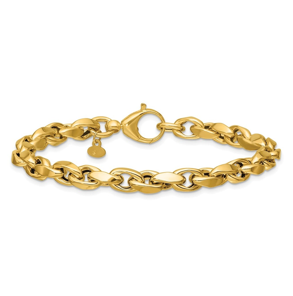 14k Yellow Gold Polished Fancy Link Bracelet