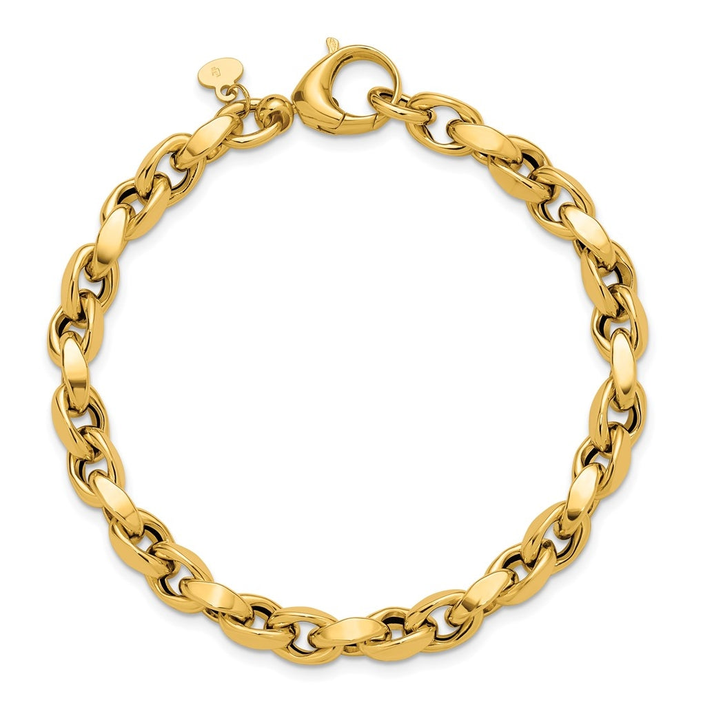 14k Yellow Gold Polished Fancy Link Bracelet