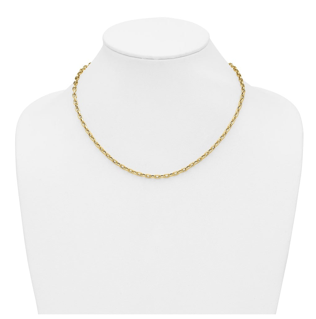 14k Yellow Gold Polished Fancy Link Necklace