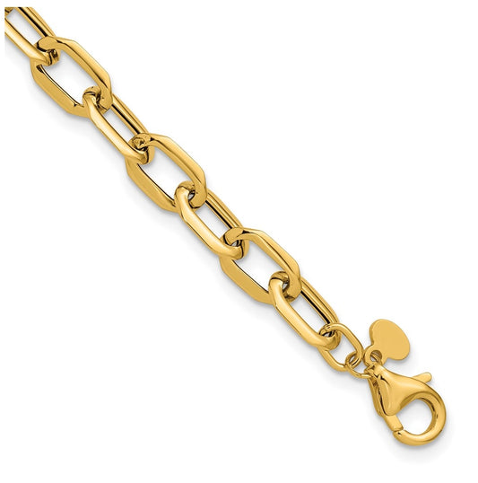 14k Yellow Gold Polished Fancy Link Bracelet