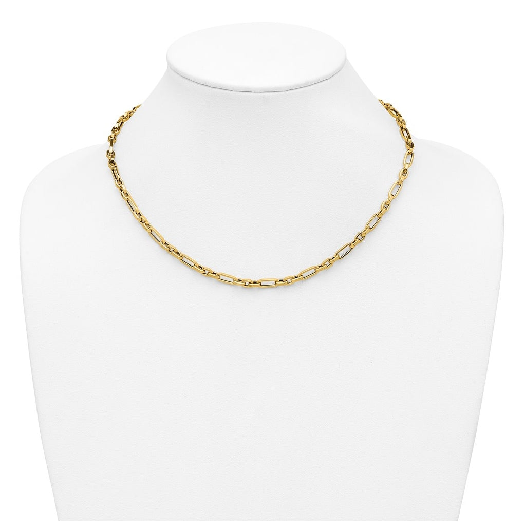 14k Yellow Gold Polished Fancy Link Necklace