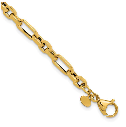 14k Yellow Gold Polished Fancy Link Bracelet