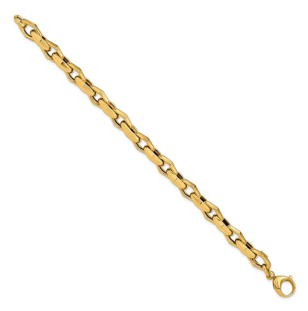 14k Yellow Gold Polished Fancy Link Bracelet