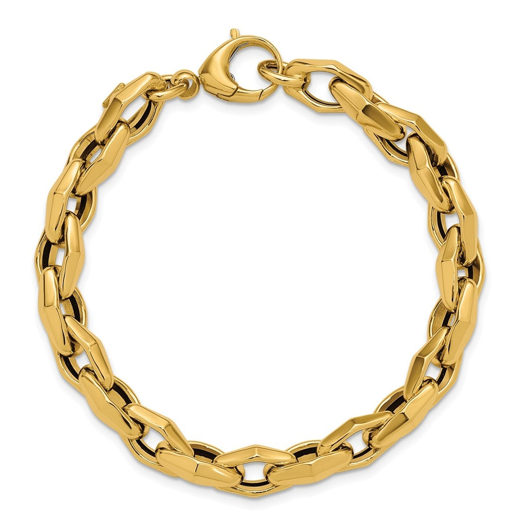 14k Yellow Gold Polished Fancy Link Bracelet