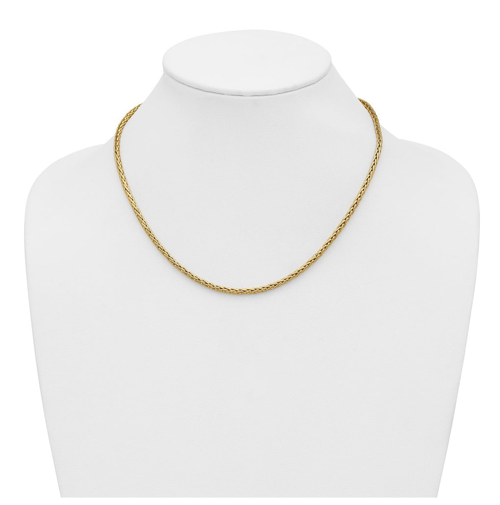 14k Yellow Gold Polished and Textured Fancy Link Necklace