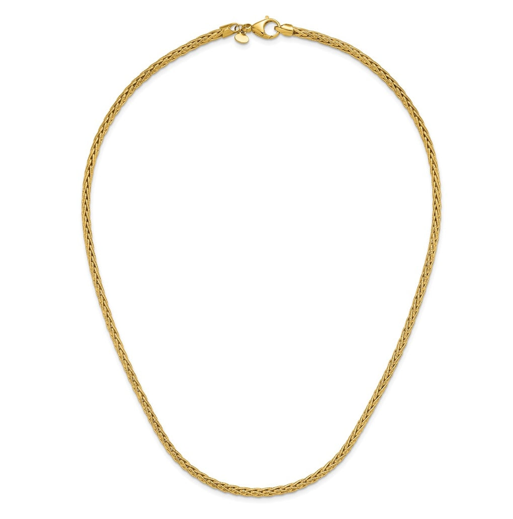 14k Yellow Gold Polished and Textured Fancy Link Necklace