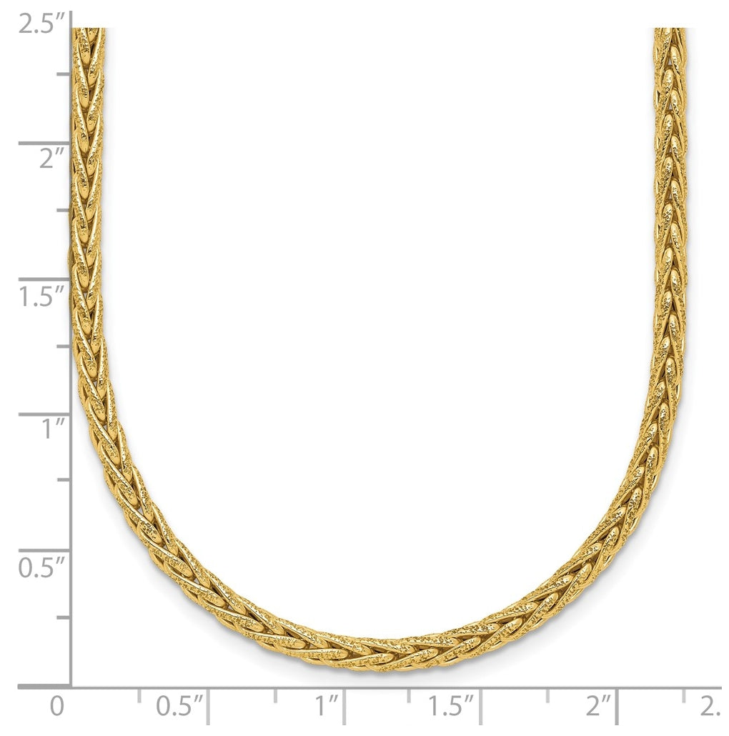 14k Yellow Gold Polished and Textured Fancy Link Necklace