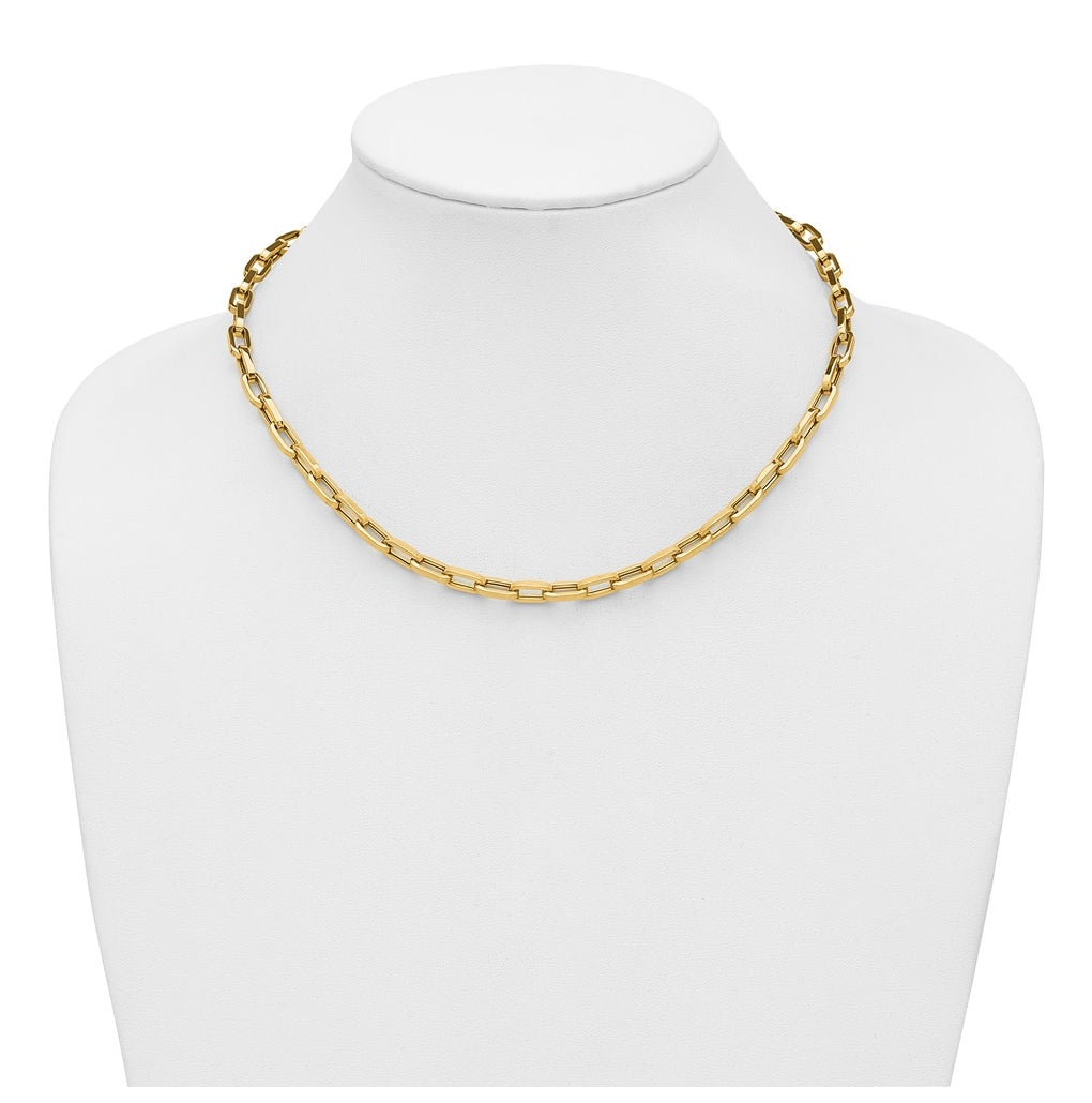 14k Yellow Gold Polished Fancy Line Necklace