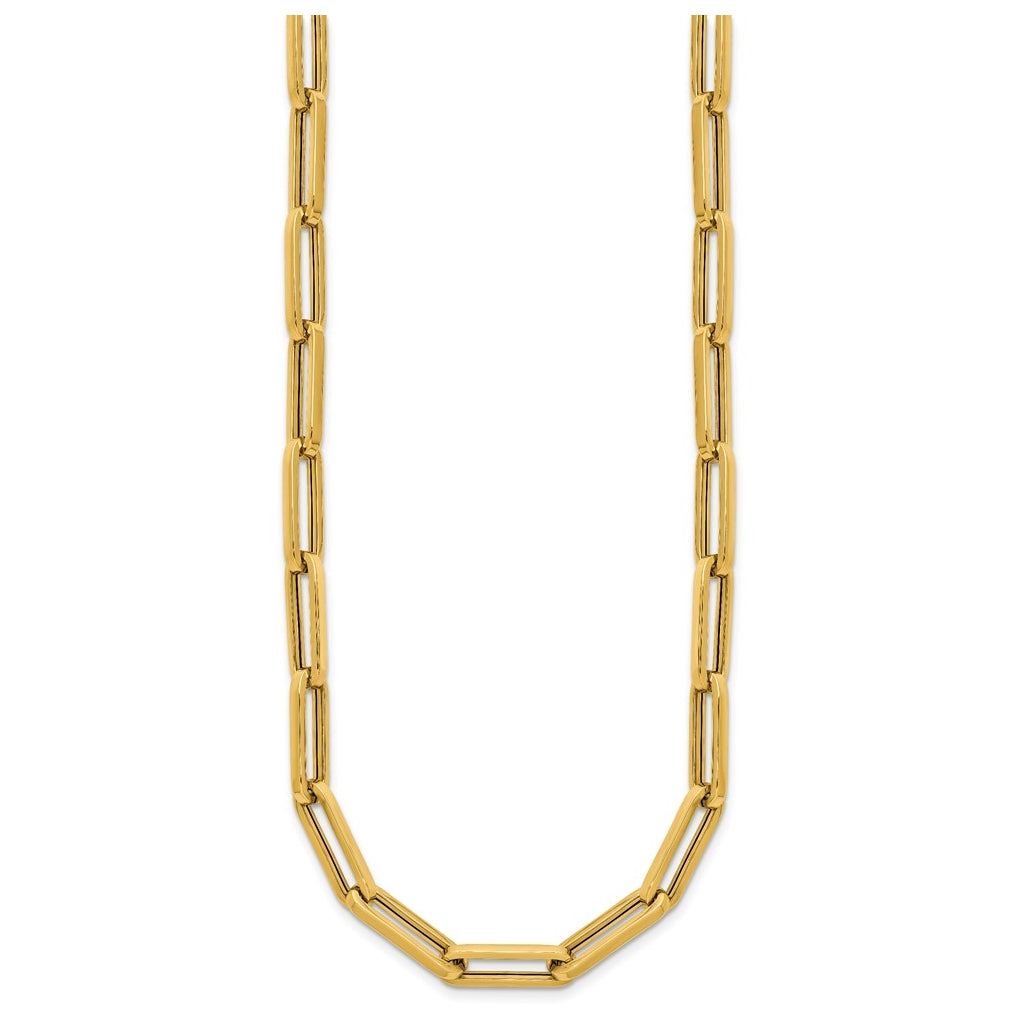 14k Yellow Gold Polished Paperclip Link Necklace